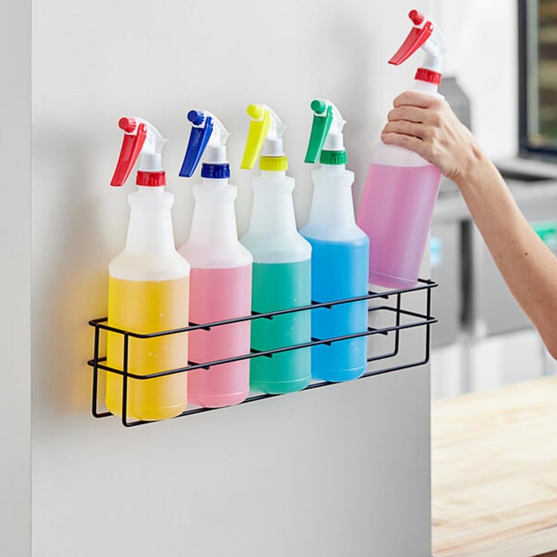TCD Parts Up to Five 32 oz Spray Bottle Rack â€“ Wall Mount Organizer | Heavy Duty Metal Holder for Cleaning, Chemical, or Detailing Bottles | Safe & Space-Saving Storage for Garage, Shop, or Janitorial Use - Image 1